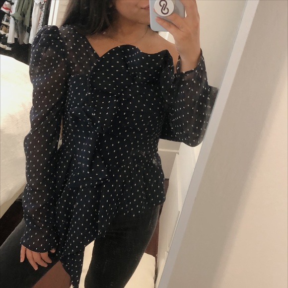 self portrait polka dot top